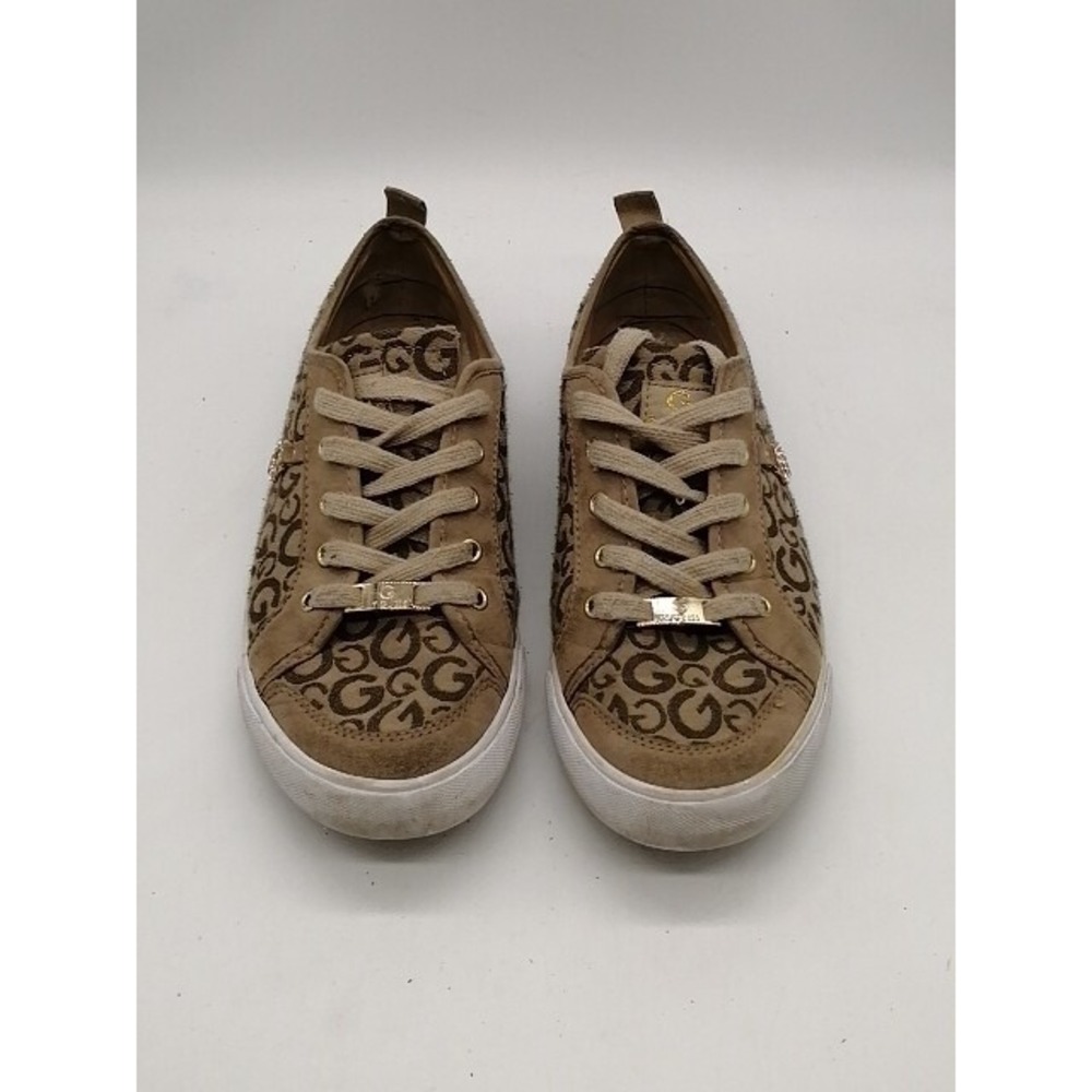 G By Guess Shoes Sneakers Womens‎ GGBANX4 Brown 9.5 Lace Up Walking Rhinestones